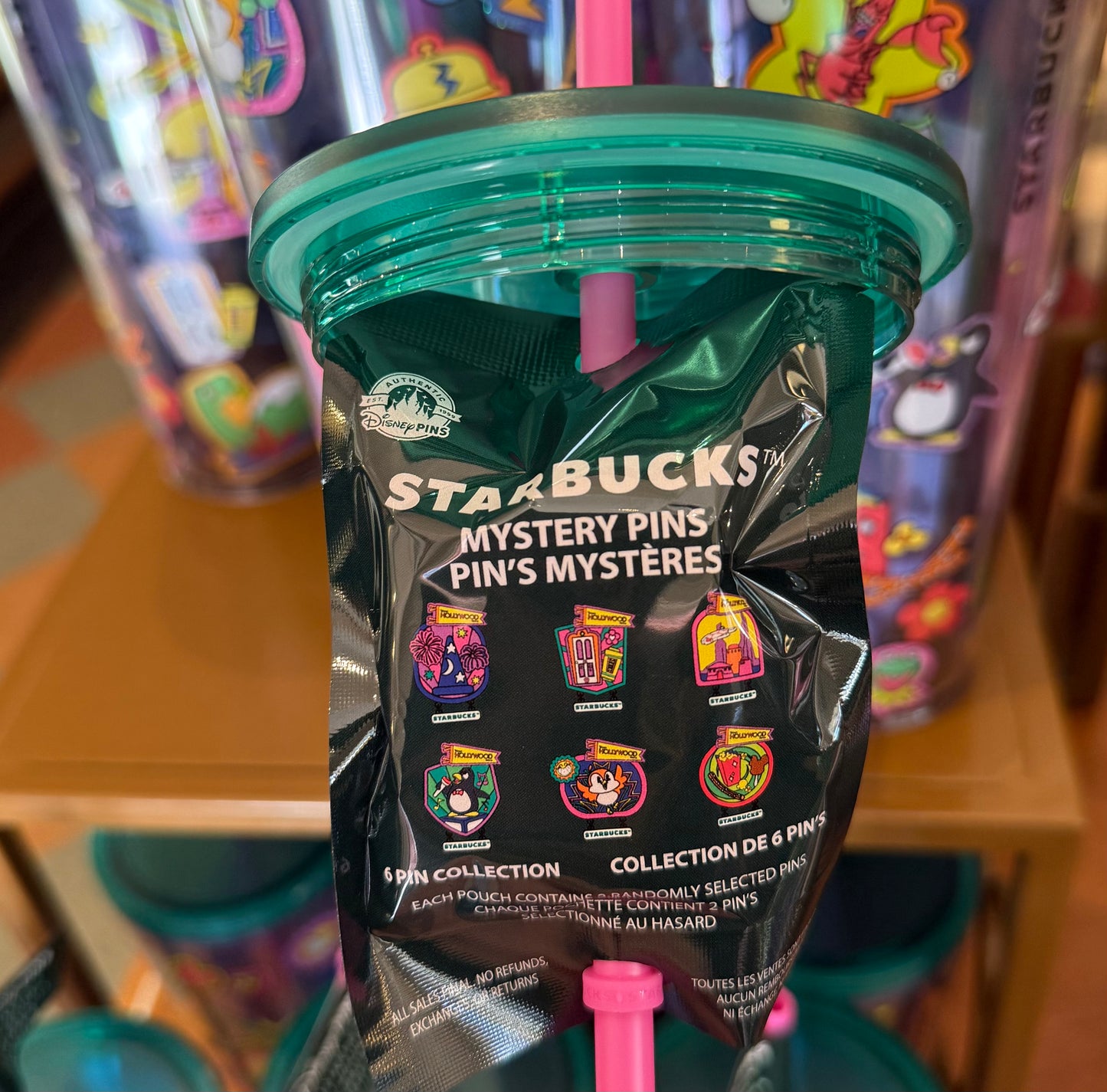 Hollywood Studios Starbucks Tumbler With Mystery Pin