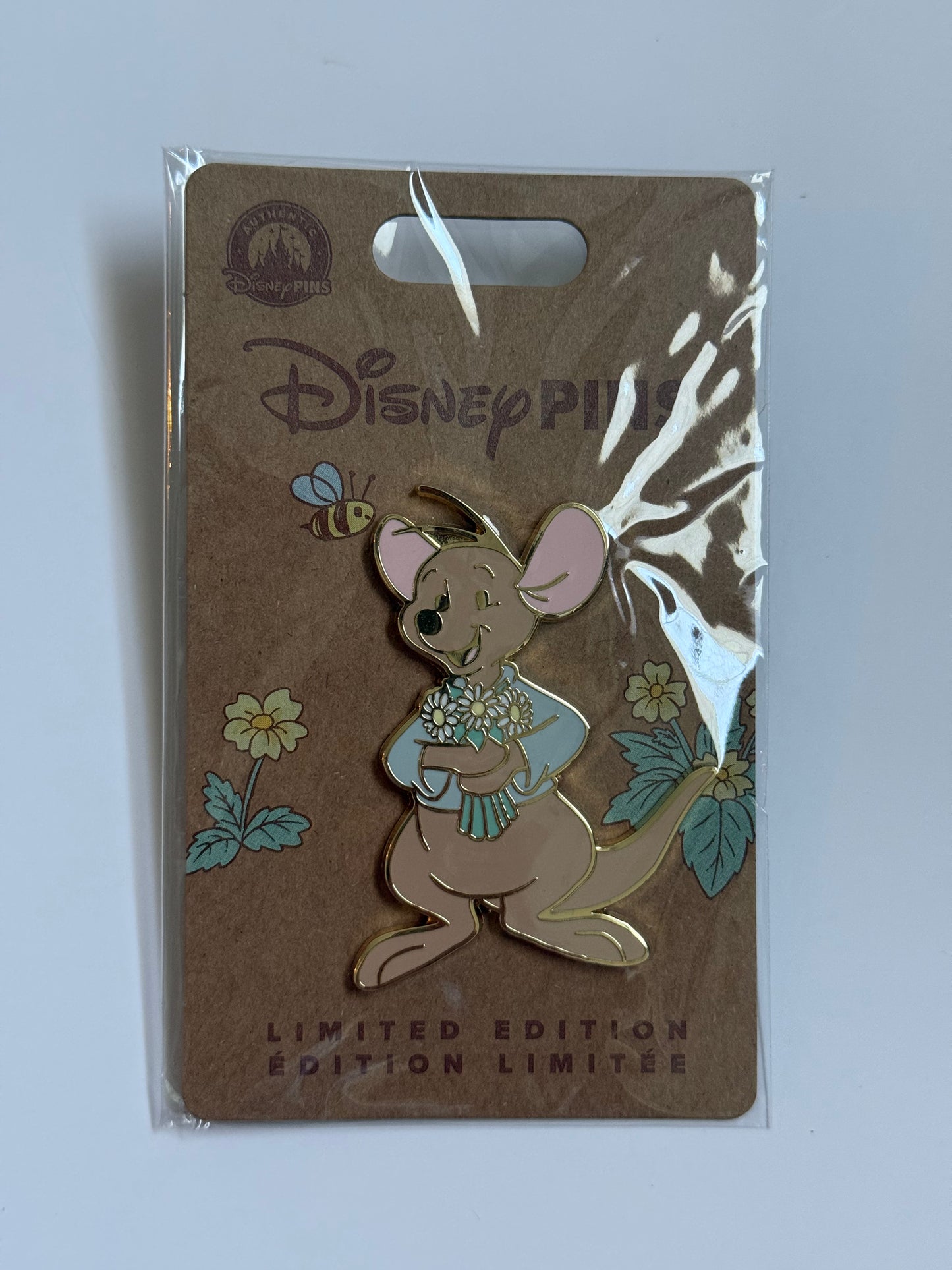 2026 Disney Store Europe UK Floral Winnie the Pooh Roo Kanga Pastel Pin LE 1000